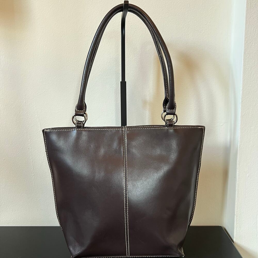 Wilsons Leather Chocolate Brown Bucket Tote Shoulder Bag